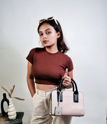 Isana Handbag-Pink&Grey